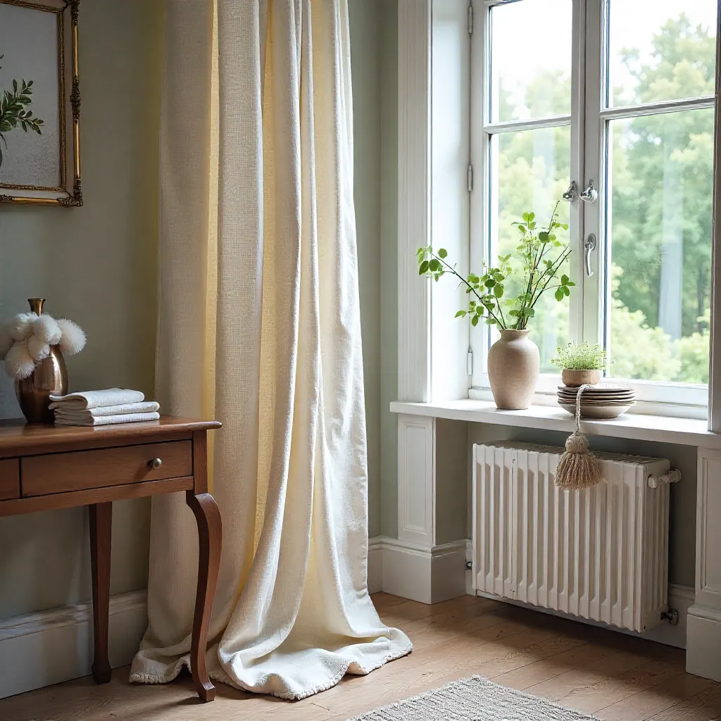 Klassiske gardiner med detaljer