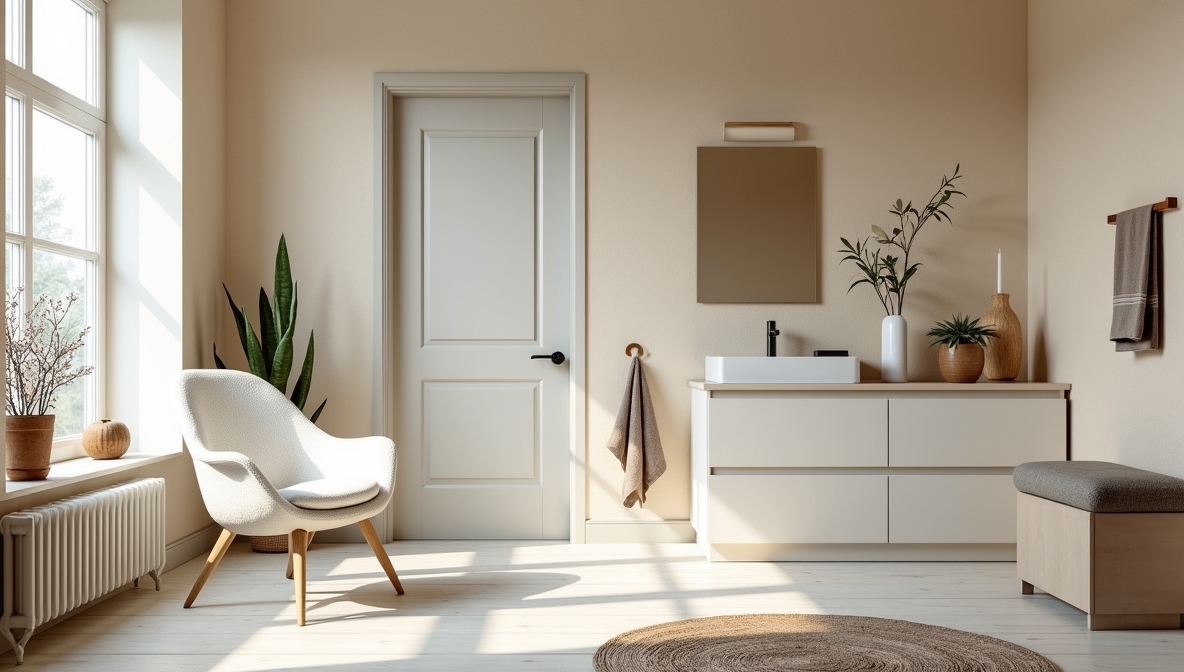 Elegante gardiner i moderne interiør