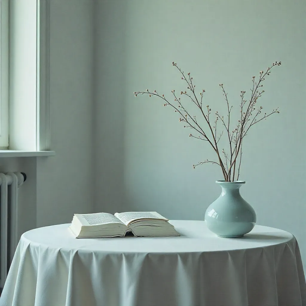 Klassisk silke gardin i cremefarvet tone